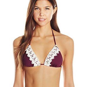 BNWT O'Neill Crochet Bikini Top Bordeaux